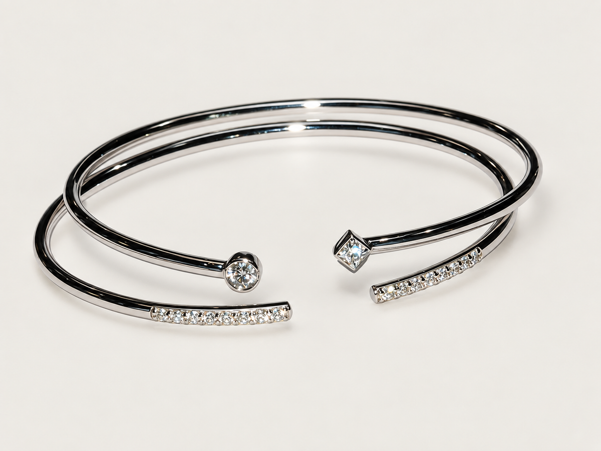 Bracelete Éclat em Ouro Branco 18k e Diamantes