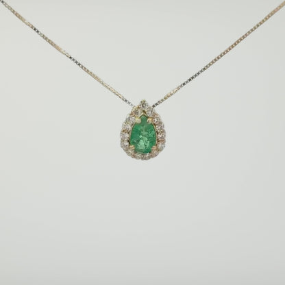 Colar Pioggia Esmeralda e Diamantes